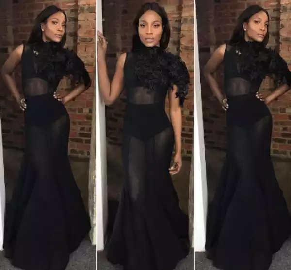 Singer Seyi Shay Looks Breathtakingly Beautiful In Sheer Black Outfit
